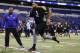 INDIANAPOLIS, IN - FEBRUARY 25: Offensive lineman Mike Adams of Ohio State participates in a drill during the 2012 NFL Combine at Lucas Oil Stadium on February 25, 2012 in Indianapolis, Indiana. (Photo by Joe Robbins/Getty Images)