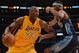 LOS ANGELES, CA - MAY 01: Kobe Bryant #24 of the Los Angeles Lakers drives on Corey Brewer #13 of the Denver Nuggets during Game Two of the Western Conference Quarterfinals in the 2012 NBA Playoffs at Staples Center on May 1, 2012 in Los Angeles, California. NOTE TO USER: User expressly acknowledges and agrees that, by downloading and or using this photograph, User is consenting to the terms and conditions of the Getty Images License Agreement. (Photo by Harry How/Getty Images)