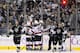 LOS ANGELES, CA - OCTOBER 25: The New Jersey Devils celebrate after Dainius Zubrus' first goal of the game against the Los Angeles Kings at Staples Center on October 25, 2011 in Los Angeles, California. The Devils won 3-0. (Photo by Stephen Dunn/Getty Images)
