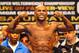 LAS VEGAS, NV - MAY 04: Boxer Floyd Mayweather Jr. poses after weighing in at 151 pounds during the official weigh-in for his bout against WBA super welterweight champion Miguel Cotto at the MGM Grand Garden Arena on May 4, 2012 in Las Vegas, Nevada. Mayweather will challenge Cotto for his title on May 5, 2012 in Las Vegas. (Photo by Al Bello/Getty Images)