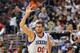 PHILADELPHIA, PA - MAY 06: Spencer Hawes #00 of the Philadelphia 76ers celebrates a 3 point shot at the end of the first half against the Chicago Bulls in Game Four of the Eastern Conference Quarterfinals in the 2012 NBA Playoffs at the Wells Fargo Center on May 6, 2012 in Philadelphia, Pennsylvania. NOTE TO USER: User expressly acknowledges and agrees that, by downloading and or using this photograph, User is consenting to the terms and conditions of the Getty Images License Agreement. (Photo by Drew Hallowell/Getty Images)