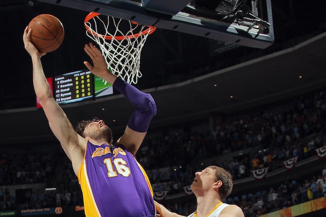 Pau Gasol has been scoring in the low post for the Lakers.