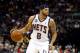 NEWARK, NJ - APRIL 14: Deron Williams #8 of the New Jersey Nets looks to pass the ball against the Boston Celtics at Prudential Center on April 14, 2012 in Newark, New Jersey. NOTE TO USER: User expressly acknowledges and agrees that, by downloading and or using this photograph, User is consenting to the terms and conditions of the Getty Images License Agreement. (Photo by Chris Chambers/Getty Images)
