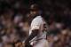 DENVER, CO - APRIL 11: Guillermo Mota #59 of the San Francisco Giants pitches in relief against the Colorado Rockies at Coors Field on April 11, 2012 in Denver, Colorado. The Rockies defeated the Giants 17-8. (Photo by Doug Pensinger/Getty Images)