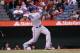 ANAHEIM, CA - MAY 03: J.P. Arencibia #9 of the Toronto Blue Jays hits a three run home run in the third inning against the Los Angeles Angels of Anaheim at Angel Stadium of Anaheim on May 3, 2012 in Anaheim, California. (Photo by Stephen Dunn/Getty Images)