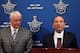 NHL commissioner Gary Bettman (r) introduces Greg Jamison as new owner of the Phoenix Coyotes.