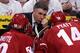 GLENDALE, AZ - APRIL 27: Head coach Dave Tippett of the Phoenix Coyotes talks with his team in a time-out from Game One of the Western Conference Semifinals against the Nashville Predators during the 2012 NHL Stanley Cup Playoffs at Jobing.com Arena on April 27, 2012 in Glendale, Arizona. The Coyotes defeated the Predators 4-3 in overtime. (Photo by Christian Petersen/Getty Images)