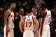 NEW YORK, NY - MARCH 20: Mike Woodson of the New York Knicks talks with his players during a timeout in the second half against the Toronto Raptors at Madison Square Garden on March 20, 2012 in New York City. NOTE TO USER: User expressly acknowledges and agrees that, by downloading and or using this photograph, User is consenting to the terms and conditions of the Getty Images License Agreement. (Photo by Chris Chambers/Getty Images)