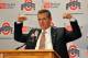 COLUMBUS, OH - NOVEMBER 28: Urban Meyer speaks to the media after being introduced as the new head coach of Ohio State football on November 28, 2011 in Columbus, Ohio. (Photo by Jamie Sabau/Getty Images)