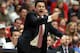 TUCSON, AZ - DECEMBER 10: Head coach Sean Miller of the Arizona Wildcats reacts during the college basketball game against the Clemson Tigers at McKale Center on December 10, 2011 in Tucson, Arizona. The Wildcats defeated the Tigers 63-47. (Photo by Christian Petersen/Getty Images)