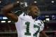 FOXBORO, MA - JANUARY 16: Braylon Edwards #17 of the New York Jets celebrates on his way to defeating the Patriots 28 to 21 in their 2011 AFC divisional playoff game at Gillette Stadium on January 16, 2011 in Foxboro, Massachusetts. (Photo by Michael Heiman/Getty Images)