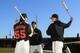 SAN FRANCISCO - OCTOBER 18: Tim Lincecum #55 of the San Francisco Giants speaks to Matt Cain #18 and Madison Bumgarner #40 during a workout session for the NLCS at AT&T Park on October 18, 2010 in San Francisco, California. (Photo by Ezra Shaw/Getty Images)
