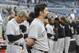 SAN DIEGO, CA - MAY 8: Todd Helton #17 of the Colorado Rockies and teammates observe a moment of silence for former Rockies owner Jerry McMorris before a baseball game against the San Diego Padres at Petco Park on May 8, 2012 in San Diego, California. (Photo by Denis Poroy/Getty Images)
