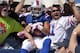 ORCHARD PARK, NY - OCTOBER 09: David Nelson #86 of the Buffalo Bills celebrates with fans after scoring a touchdown against the Philadelphia Eagles at Ralph Wilson Stadium on October 9, 2011 in Orchard Park, New York. (Photo by Brody Wheeler/Getty Images)