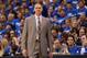 DALLAS, TX - MAY 03: Head coach Rick Carlisle during Game Three of the Western Conference Quarterfinal at American Airlines Center on May 3, 2012 in Dallas, Texas. NOTE TO USER: User expressly acknowledges and agrees that, by downloading and or using this photograph, User is consenting to the terms and conditions of the Getty Images License Agreement. (Photo by Ronald Martinez/Getty Images)