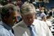 COLUMBUS, OH - JUNE 22: General Manager Brian Burke (R) of the Anaheim Ducks speaks to General Manager Darryl Sutter of the Calgary Flames during the first round of the 2007 NHL Entry Draft at Nationwide Arena on June 22, 2007 in Columbus, Ohio. (Photo by Bruce Bennett/Getty Images)