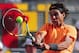 MADRID, SPAIN - MAY 10: Rafael Nadal of Spain plays a backhand to Fernando Verdasco of Spain in the 4th round of the Mutua Madrilena Madrid Open at the Caja Magica on May 10, 2012 in Madrid, Spain. (Photo by Mike Hewitt/Getty Images)