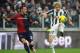 TURIN, ITALY - JANUARY 15: Milos Krasic (R) of Juventus FC in action against Alessandro Agostini of Cagliari Calcio during the Serie A match between Juventus FC and Cagliari Calcio at Juventus Arena on January 15, 2012 in Turin, Italy. (Photo by Valerio Pennicino/Getty Images)