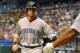 ST. PETERSBURG, FL - AUGUST 4: Outfielder Colby Rasmus #28 of the Toronto Blue Jays scores the second run in the first inning against the Tampa Bay Rays August 4, 2011 at Tropicana Field in St. Petersburg, Florida. (Photo by Al Messerschmidt/Getty Images)