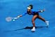 MADRID, SPAIN - MAY 11: Serena Williams of the USA stretches to play a backhand to Maria Sharapova of Russia in her quarter final match during the Mutua Madrilena Madrid Open tennis tournament at the Caja Magica on May 11, 2012 in Madrid, Spain. (Photo by Jasper Juinen/Getty Images)