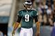 PHILADELPHIA, PA - NOVEMBER 27: Vince Young #9 of the Philadelphia Eagles looks on against the New England Patriots at Lincoln Financial Field on November 27, 2011 in Philadelphia, Pennsylvania. (Photo by Patrick McDermott/Getty Images)