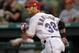 ARLINGTON, TX - SEPTEMBER 14: Josh Hamilton #32 of the Texas Rangers hits a grand slam against the Cleveland Indians at Rangers Ballpark in Arlington on September 14, 2011 in Arlington, Texas. (Photo by Ronald Martinez/Getty Images)