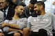SALT LAKE CITY, UT - MAY 7: Tim Duncan #21 of the San Antonio Spurs shares a laugh on the bench with teammate Tony Parker #9 of the San Antonio Spurs during the fourth quarter of Game Four of the Western Conference Quarterfinals against the Utah Jazz in the 2012 NBA Playoffs at EnergySolutions Arena on May 07, 2012 in Salt Lake City, Utah. The Spurs won the game 87-81 and swept the Jazz four games to zero. NOTE TO USER: User expressly acknowledges and agrees that, by downloading and or using this photograph, User is consenting to the terms and conditions of the Getty Images License Agreement. (Photo by Steve Dykes/Getty Images)