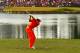 PONTE VEDRA BEACH, FL - MAY 13: Rickie Fowler of the United States hits his tee shot on the 17th hole during the final round of THE PLAYERS Championship held at THE PLAYERS Stadium course at TPC Sawgrass on May 13, 2012 in Ponte Vedra Beach, Florida. (Photo by Mike Ehrmann/Getty Images)