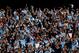MANCHESTER, ENGLAND - MAY 13: Manchester City fans celebrate following the Barclays Premier League match between Manchester City and Queens Park Rangers at the Etihad Stadium on May 13, 2012 in Manchester, England. (Photo by Alex Livesey/Getty Images)