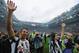 TURIN, ITALY - MAY 13: Alessandro Del Piero of Juventus FC and wife Sonia Amoruso salute the fans after the Serie A match between Juventus FC and Atalanta BC at Juventus Stadium on May 13, 2012 in Turin, Italy. (Photo by Valerio Pennicino/Getty Images)