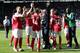 WEST BROMWICH, ENGLAND - MAY 13: Pat Rice of Arsenal is congratutaled by the team after the Barclays Premier League match between West Bromwich Albion and Arsenal at The Hawthorns on May 13, 2012 in West Bromwich, England. (Photo by Ross Kinnaird/Getty Images)