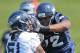 RENTON, WA - MAY 11: Defensive end Bruce Irvin #51 of the Seattle Seahawks battles Alex Barron #72 during minicamp at the Virginia Mason Athletic Center on May 11, 2012 in Renton, Washington. (Photo by Otto Greule Jr/Getty Images)