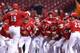 Joey Votto celebrating his walk-off grand slam
