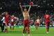 MADRID, SPAIN - APRIL 25: Mario Gomez of Bayern Munich celebrates with fans after scoring the winning penalty during the UEFA Champions League second leg semi-final match between Real Madrid and Bayern Munich at the Santiago Bernabeu Stadium on April 25, 2012 in Madrid, Spain. (Photo by Shaun Botterill/Getty Images)