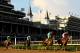 LOUISVILLE, KY - MAY 05: Mario Gutierrez (R) reacts atop I'll Have Another after winning the 138th running of the Kentucky Derby at Churchill Downs on May 5, 2012 in Louisville, Kentucky. (Photo by Elsa/Getty Images)