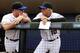 PORT ST. LUCIE, FL - FEBRUARY 26: RY 26: David Wright #5 and Manager Terry Collins (R) of the New York Mets chat prior to playing against the Atlanta Braves at Digital Domain Park on February 26, 2011 in Port St. Lucie, Florida. (Photo by Marc Serota/Getty Images)