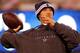 EAST RUTHERFORD, NJ - JANUARY 01: Tony Romo #9 of the Dallas Cowboys warms up piror to playing against the New York Giants at MetLife Stadium on January 1, 2012 in East Rutherford, New Jersey. (Photo by Rich Schultz/Getty Images)