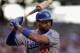 DENVER, CO - APRIL 30: Matt Kemp #27 of the Los Angeles Dodgers prepares to bat against the Colorado Rockies in the first inning at Coors Field on April 30, 2012 in Denver, Colorado. Kemp hit a home run on the first pitch delivered to him by starting pitcher Juan Nicasio #44 of the Colorado Rockies. (Photo by Doug Pensinger/Getty Images)