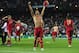 MADRID, SPAIN - APRIL 25: Mario Gomez of Bayern Munich celebrates with fans after scoring the winning penalty during the UEFA Champions League second leg semi-final match between Real Madrid and Bayern Munich at the Santiago Bernabeu Stadium on April 25, 2012 in Madrid, Spain. (Photo by Shaun Botterill/Getty Images)