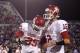 LAWRENCE, KS - OCTOBER 15: Ryan Broyles #85 of the Oklahoma Sooners is congratulated by quarterback Landry Jones #12 after making a touchdown catch during the game against the Kansas Jayhawks on October 15, 2011 at Memorial Stadium in Lawrence, Kansas. (Photo by Jamie Squire/Getty Images)