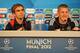 MUNICH, GERMANY - MAY 18: In this handout image provided by UEFA Philipp Lahm and Bastian Schweinsteiger look on during the FC Bayern Muenchen press conference, ahead of the UEFA Champions League Final between FC Bayern Muenchenand Chelsea at the Fussball Arena München on May 18, 2012 in Munich, Germany. (Photo by Handout/UEFA via Getty Images)