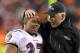 CINCINNATI, OH - JANUARY 01: Ray Rice #27 of the Baltimore Ravens and offensive coordinator Cam Cameron celebrate as they walk off of the field following the 24-16 win over the Cincinnati Bengals at Paul Brown Stadium on January 1, 2012 in Cincinnati, Ohio. (Photo by Andy Lyons/Getty Images)