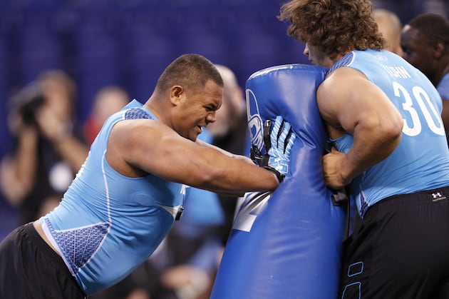 Undrafted Houston Texans DT Hebron Fangupo Carted off Field at OTAs
