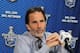 NEWARK, NJ - MAY 19: Head coach John Tortorella of the New York Rangers speaks to the media after they defeated the New Jersey Devils 3 to 0 in Game Three of the Eastern Conference Final during the 2012 NHL Stanley Cup Playoffs at the Prudential Center on May 19, 2012 in Newark, New Jersey. (Photo by Bruce Bennett/Getty Images)