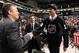 ST PAUL, MN - JUNE 25: Executive Vice President & General Manager Kevin Cheveldayoff of the Winnipeg Jets greets 78th overall pick Brennan Serville by the Winnipeg Jets during day two of the 2011 NHL Entry Draft at Xcel Energy Center on June 25, 2011 in St Paul, Minnesota. (Photo by Bruce Bennett/Getty Images)