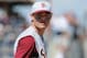 CLEARWATER, FL - FEBRUARY 24: Infielder Jayce Boyd #16 of the Florida State Seminoles sets at first base against the Philadelphia Phillies February 24, 2011 at Bright House Field in Clearwater, Florida. (Photo by Al Messerschmidt/Getty Images)