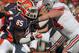 CHAMPAIGN, IL - OCTOBER 15: Whitney Mercilus #85 of the Illinois Fighting Illini rushes against Jack Mewhort #74 of the Ohio State Buckeyes at Memorial Stadium on October 15, 2011 in Champaign, Illinois. Ohio State defeated Illinois 17-7. (Photo by Jonathan Daniel/Getty Images)