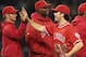 It was all smiles for Haren and the rest of the Angels on Thursday night in Seattle.