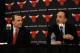 DEERFIELD, IL - JUNE 23: General Manager Gar Forman of the Chicago Bulls (L) announces that Tom Thibodeau, formally an assistant coach with the Boston Celtics, will become the new head coach of the Bulls during a press conference at the Berto Center practice facility on June 23, 2010 in Deerfield, Illinois. NOTE TO USER: User expressly acknowledges and agrees that, by downloading and/or using this Photograph, User is consenting to the terms and conditions of the Getty Images License Agreement. (Photo by Jonathan Daniel/Getty Images)