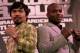 BEVERLY HILLS, CA - FEBRUARY 21: Manny Pacquiao (L) and Timothy Bradley pose fpr photographers at a press conference announcing their upcoming World Boxing Organization welterweight championship fight at The Beverly Hills Hotel on February 21, 2012 in Beverly Hills, California. (Photo by Stephen Dunn/Getty Images)
